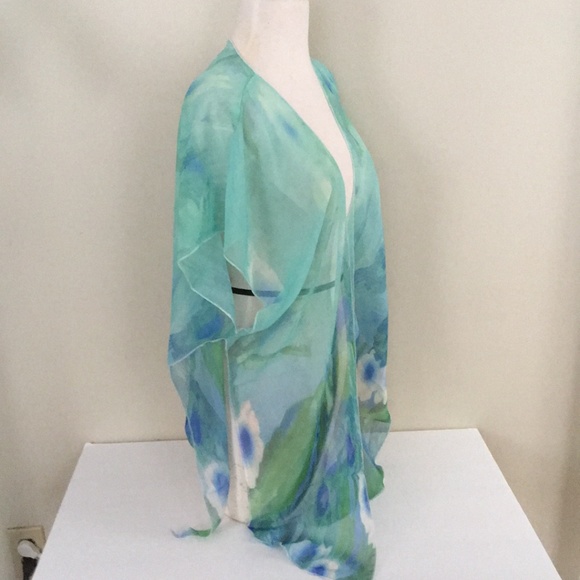 Floral Shawl Kimono CARDIGAN Boho CHIFFON Top - Picture 4 of 5